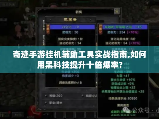 奇迹手游挂机辅助工具实战指南,如何用黑科技提升十倍爆率?