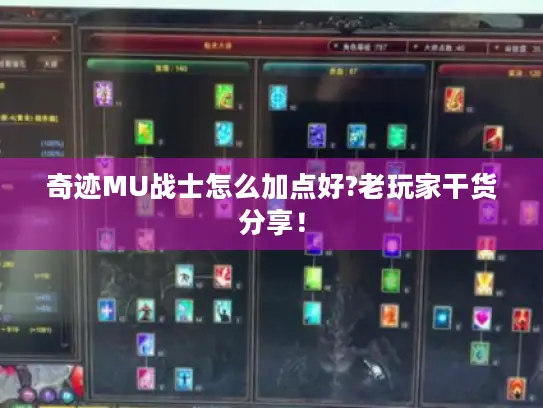 奇迹MU战士怎么加点好?老玩家干货分享！