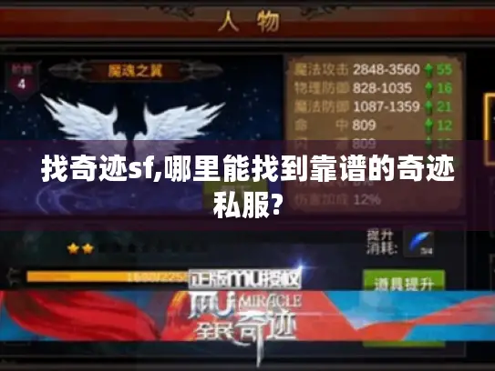 找奇迹sf,哪里能找到靠谱的奇迹私服?