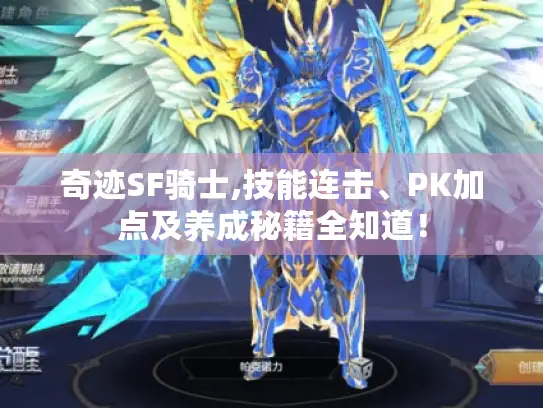 奇迹SF骑士,技能连击、PK加点及养成秘籍全知道！