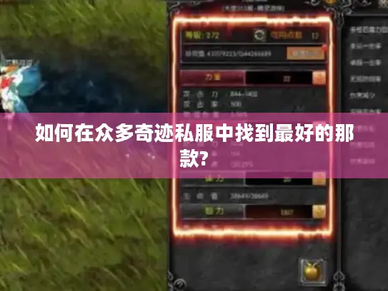 如何在众多奇迹私服中找到最好的那款?