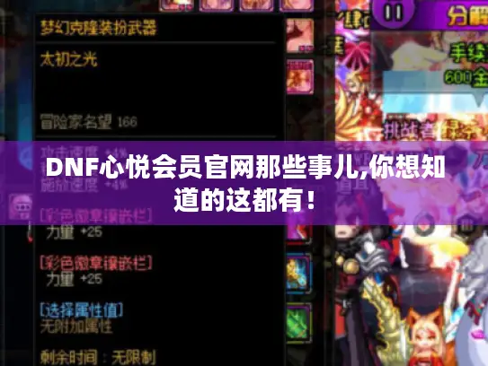 DNF心悦会员官网那些事儿,你想知道的这都有！