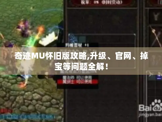 奇迹MU怀旧版攻略,升级、官网、掉宝等问题全解! 奇迹MU怀旧版攻略,升级、官网、掉宝等问题全解!