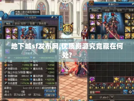 地下城sf发布网,优质资源究竟藏在何处?