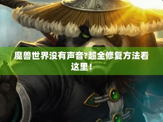 魔兽世界没有声音?超全修复方法看这里! 魔兽世界没有声音?超全修复方法看这里!