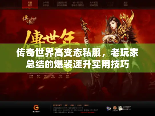 传奇世界高变态私服，老玩家总结的爆装速升实用技巧