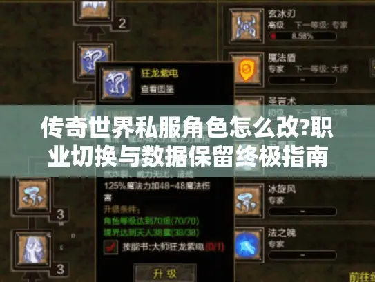 传奇世界私服角色怎么改?职业切换与数据保留终极指南