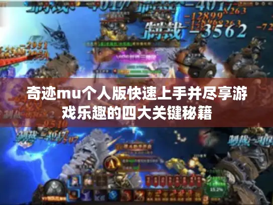 奇迹mu个人版快速上手并尽享游戏乐趣的四大关键秘籍