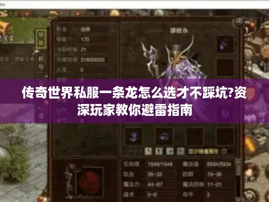 传奇世界私服一条龙怎么选才不踩坑?资深玩家教你避雷指南