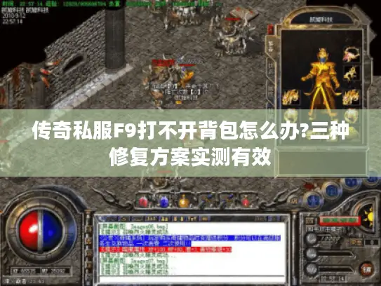 传奇私服F9打不开背包怎么办?三种修复方案实测有效
