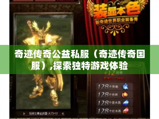 奇迹传奇公益私服（奇迹传奇国服）,探索独特游戏体验