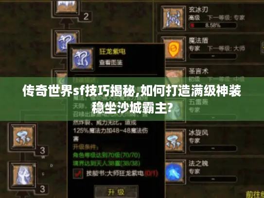 传奇世界sf技巧揭秘,如何打造满级神装稳坐沙城霸主?