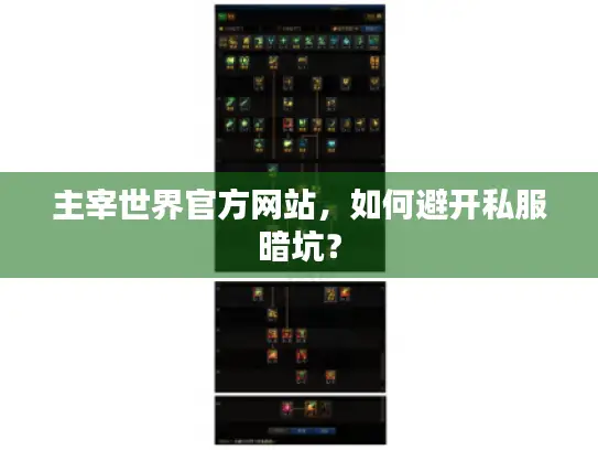 主宰世界官方网站，如何避开私服暗坑？
