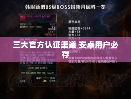 三大官方认证渠道 安卓用户必存