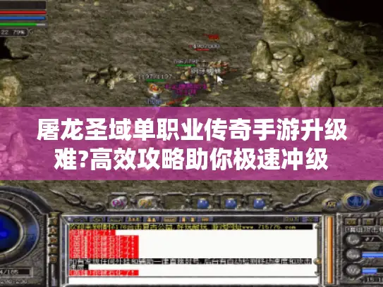 屠龙圣域单职业传奇手游升级难?高效攻略助你极速冲级