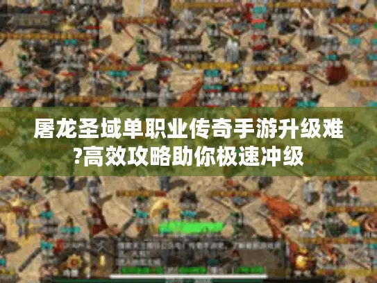 屠龙圣域单职业传奇手游升级难?高效攻略助你极速冲级