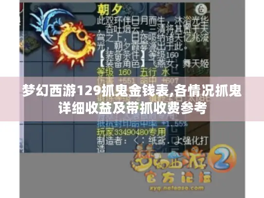 梦幻西游129抓鬼金钱表,各情况抓鬼详细收益及带抓收费参考